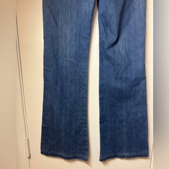 Vintage Y2K 7 For All Mankind Dojo Bootcut Embroidered Pockets Blue Jeans 24 - Picture 5 of 15